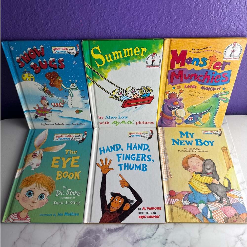 Dr Seuss Bright Early Beginner Books Kids Lot 6 Hardcover Summer Eye My New Boy